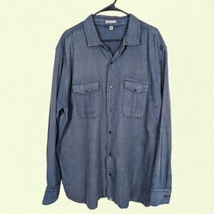 Horny Toad Men's XXL Button Front Shirt Blue 2 Pockets Organic Cotton